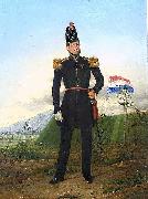 unknow artist Oil painting with an officer of the KNIL, the Royal Dutch East Indies Army. oil painting on canvas